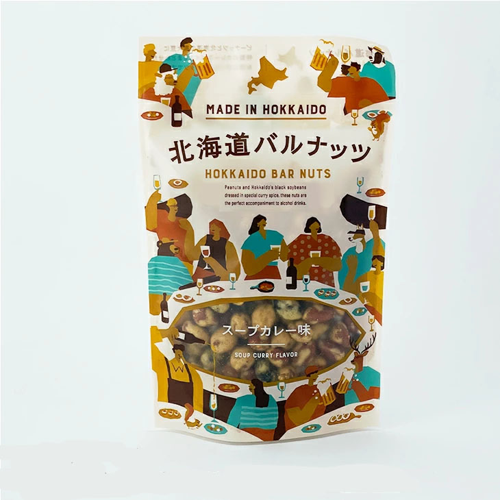 北海道おみやげ研究所 北海道バルナッツ スープカレー味 80g｜北海道お